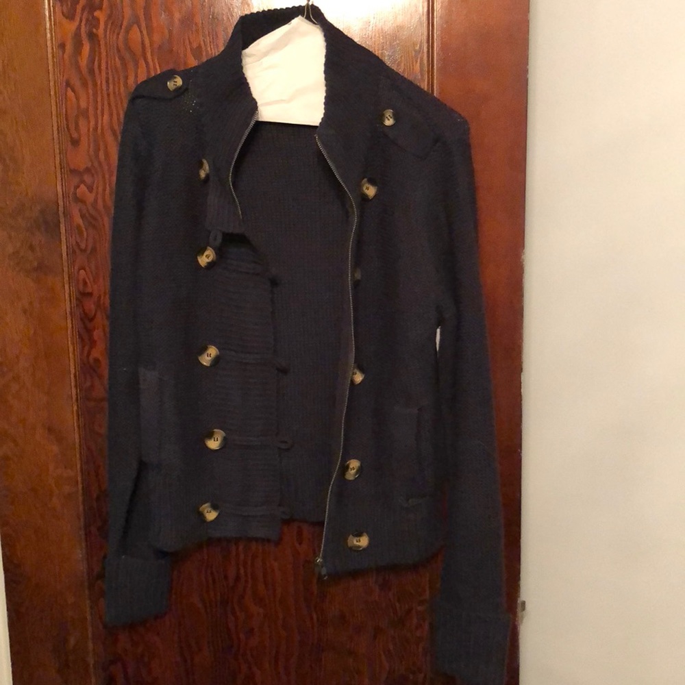 Navy knit Sweater Jacket